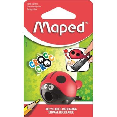 Imagem de Apontador Maped Croc Easy Joaninha Vermelho e Preto - LF PRESENTES