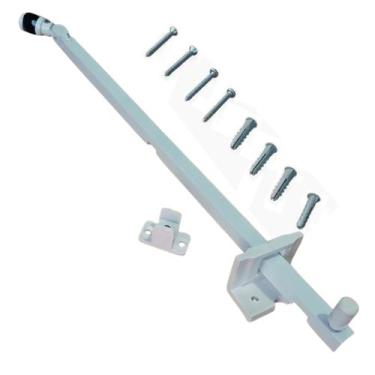 Imagem de Trava limitadora janela basculante vidro temperado alumínio branco 40c