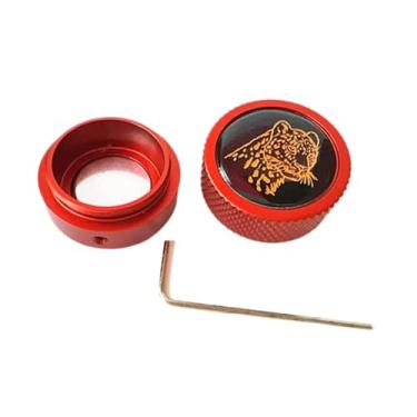 Imagem de oshhni Suporte de giz para taco de bilhar, caixa de armazenamento de alumínio, giz de sinuca, bilhar, giz de piscina, bolso, Vermelho