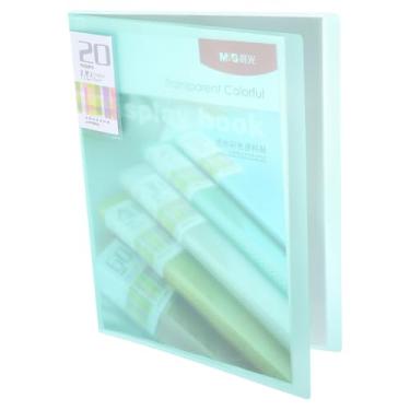 Imagem de M&G Fichário de 20 bolsos com mangas de plástico PP A4 (verde multicolorido), pasta de portfólio de arte com protetores de folha transparentes, exibe 40 páginas para organizar documentos, 310 x 235 x