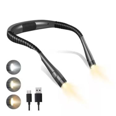 Imagem de BEMMY Luz de Leitura Recarregável, Luz de Pescoço Dobrável com 3 Cores, Luminaria de Livro 1000mAh. A única Loja Autorizada "Bemmy-BR".