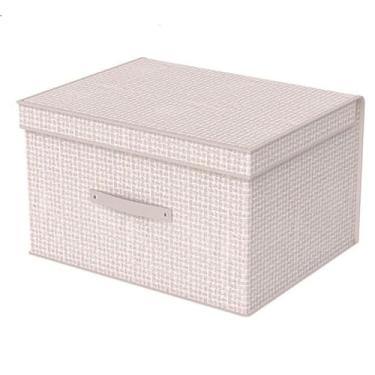 Imagem de Caixa Organizadora Com Tampa 40x30x25CM Multiuso Guarda-Roupas Closet Organizador Brinquedos Objetos Livros 50L(Rosa Tweed (9374))