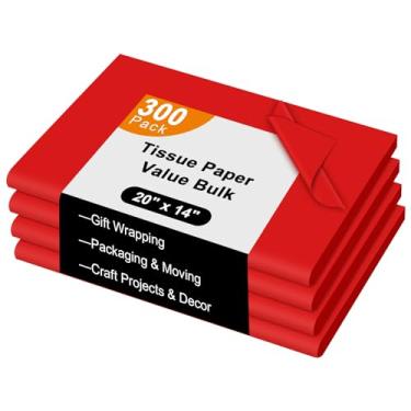 Imagem de AORZIT 300 Folhas de Papel de Seda Vermelho A Granel 20"x14" Grande Papel de Embrulho para Sacolas de Presente Papel de Seda Vermelho A Granel para Armazenamento Embrulho de Presen (, Vermelho)