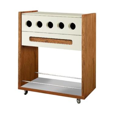 Imagem de Bar Genova Evoluto - MDF com Laca e Lâmina Natural 2 Gavetas