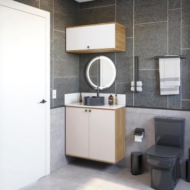 Imagem de Conjunto Para Banheiro Com Basculante Kappesberg Celeste 2 Peças Nogueira/branco 80cm