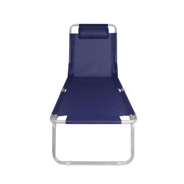 Imagem de Cadeira Espreguiçadeira Dobrável Alumínio Mor Azul, Azul