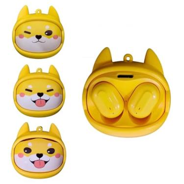 Imagem de Fone de Ouvido Bluetooth 5.3, Design Kawaii Animal, Bateria 4-5h, Case de Carregamento 200mAh, 4 Modelos (Shiba Inu)