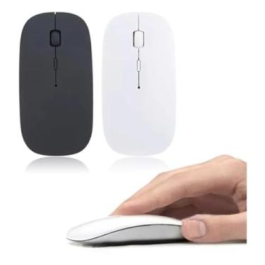 Imagem de Mouse Óptico Sem Fio Slim, 2.4G, Design Ultrafino, Disponível em Preto e Branco