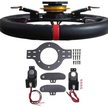 Imagem de Rodo de Direção Shift Paddle, Magnetic Carbon Fiber Shift Paddle Racing Simulation Wheel Com Suporte de 70 Mm para FanAtec 923 G29 G27 G25 G920
