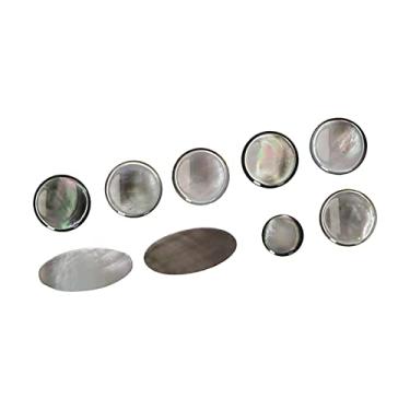 Imagem de 9PCS Botões Saxofones de Shell Definir, Botões de Dedo Parte para o Saxofone Soprano de Tenor Alto
