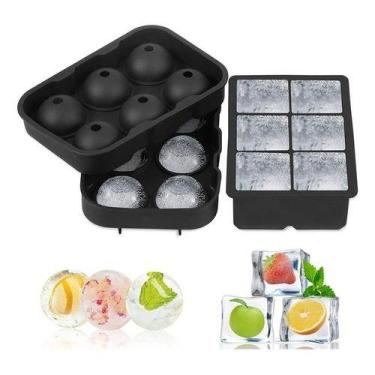 Imagem de Kit Forma Gelo 6 Bola Grande Bar Esferas E Molde Cubo Barman - Unyhome
