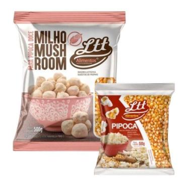 Imagem de Kit Combo Milho de Pipoca Mushroom 2kg + Milho Tipo1 500g Ltt Alimento