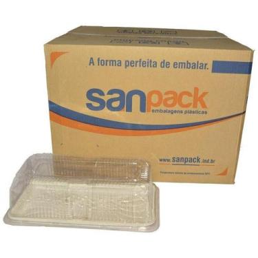 Imagem de Embalagem Pet P Torta Retangular Estreita Sanpack S-65 C/50