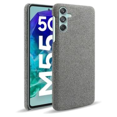 Imagem de Capa para Samsung Galaxy M55,Capa desenhada em lona,Case Protetora Ultrafina com Empunhadura Macia,Design em Tecido Antichoque e Antiarranhões-Gray