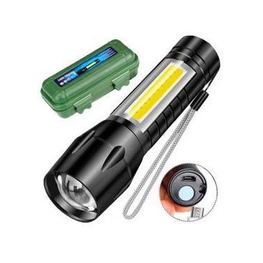 Imagem de Mini Lanterna Tática Top Casa Led USB Recarregável Militar