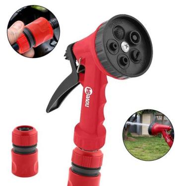 Imagem de Kit Esguicho Mangueira 5 Jatos Jardim e Engate Rápido 1/2'' Fêmea com 
