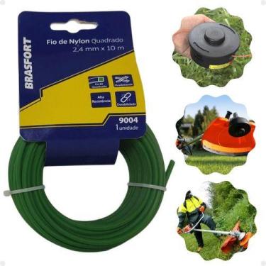Imagem de Fio De Nylon 2,4mm X 10m Quadrado Para Roçadeira Aparadores - Brasfort