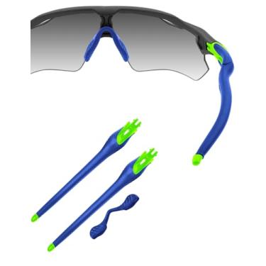 Imagem de HILEEN Óculos de sol de substituição verde brilhante para óculos de sol Oakley Radar EV Path Pitch Advancer - azul escuro