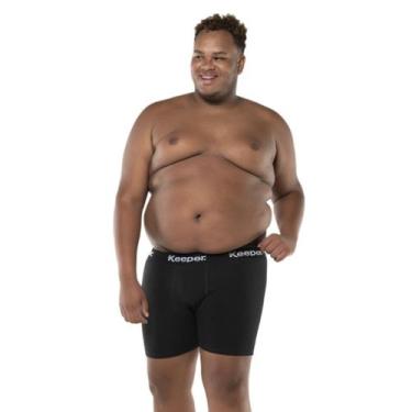 Imagem de Cueca boxer cotton com elastano plus size Keeper Ref.: 478, Preto, G1