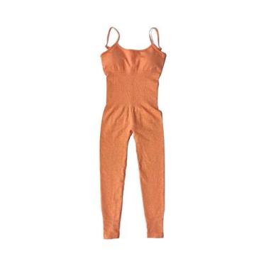 Imagem de Macacão de Yoga Sem Costura Feminino - Conjunto de Agasalho para Fitne