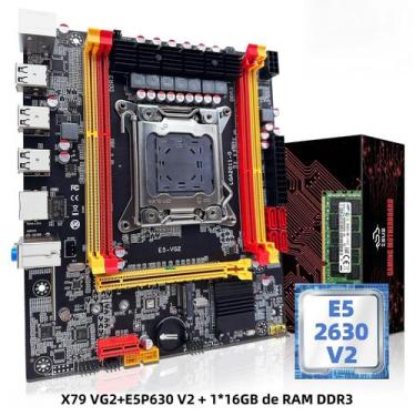 Imagem de Kit Placa-Mãe Intel Xeon E5 2630 V2 - X79 VG2 com 16GB DDR3 ECC RAM e 