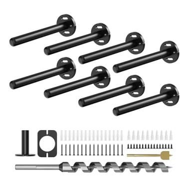 Imagem de Crafterspirit 8 Peças De Suportes Prateleira Parede, Suporte Flutuante Resistente, Oculto, Invisível, Preto, Prateleira, Decorativo, Flutuante, Hardware Prateleir