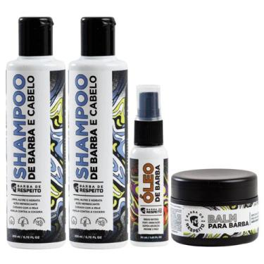 Imagem de Kit de Barba 2 Shampoo, Balm e Óleo Barba de Respeito 4POR1