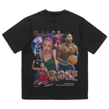 Imagem de Camiseta Oversized Unissex NBA - Estampa Rock Plan - Meia Manga em Alg