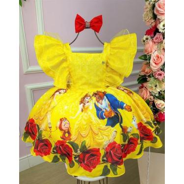 Imagem de Vestido Temáticos Kids A Bela e a Fera - tematicos, 10, Golden fizz