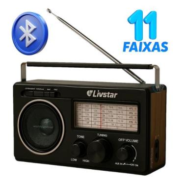Imagem de Radio Zona Rural Recarregavel com 11 Faixas AM-FM USB Bluetooth - LIVS