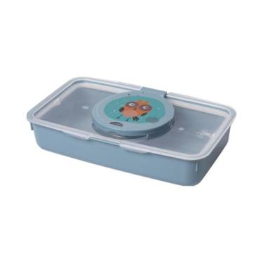 Imagem de Porta Lenço Umedecido Infantil Decorado Bebê Plasútil, Bichinho azul