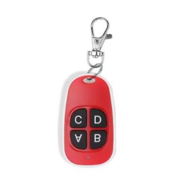 Imagem de Controle Remoto Universal de 4 Botões com Clipe, Colorido clonagem controle remoto, controlador de cópia elétrica, Chaveiro Portátil, Disponível em Azul, Amarelo, Vermelho, Preto, Branco. (Vermelho)