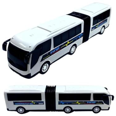 Imagem de Ônibus Metropolitano Articulado Brinquedo Plástico Grande Box Caixa (branco)