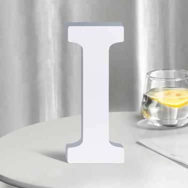 Imagem de SETNDTS Letras De Madeira Brancas 8 Polegadas Para Decoração Parede, Grandes Inacabada Casa, Do Alfabeto Artesanato, Placa Jardim Vertical Ou Placas Nome Ambiente, Faça Você Mesmo (I)