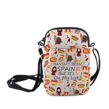 Imagem de MNIGIU Bolsa tiracolo Spain Symbols Gift I Haven't Been Spain But It's On My List, presente de viagem, Espanha, viagem, viagem, bolsa de ombro, I Haven't Been Spain But It's on My List