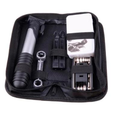 Imagem de Kit Reparo Remendo Ferramenta Bicicleta + Bomba Encher Pneus - Correia