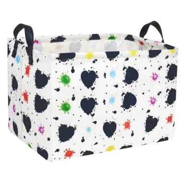 Imagem de BOOHIT Cestas De Páscoa Personalizadas Para Crianças, Caixa Armazenamento Dobrável Grande Meninas, Presentes, Caixas Vazias, Organizador Retangular Brinquedos, Decoração (Graffiti Love)