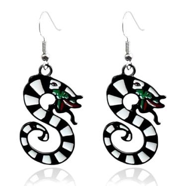 Imagem de Brincos de cobra coral Beetlejuice - Brincos de argola de suco de besouro terrível - Mercadoria de fantasia de minhoca da areia para mulheres - fantasia feminina de Halloween, Zinco, Sem pedra