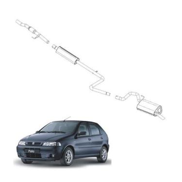 Imagem de Kit Completo Escapamento Palio 1.3 8V Fire Flex 2005 a 2008 - Pioneiro