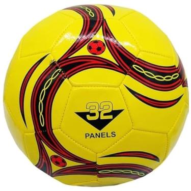 Imagem de Bola de futebol tamanho 5, amarelo com design de redemoinho vermelho e preto, treinamento de futebol (amarelo)