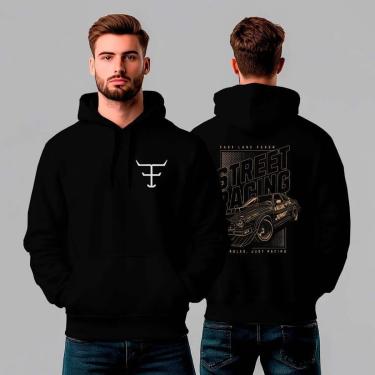 Imagem de Moletom Canguru Estampado Street Racing - REF1331-Masculino
