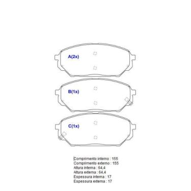 Imagem de Pastilha Freio Convencional Dianteira Sem Alarme Sistema Hyundai 3261 