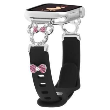 Imagem de Pulseira de silicone fina compatível com Apple Watch séries 10 9 8 7 6 5 4 3 2 1 SE Ultra 2 1 (preta, 38/40/41/42 mm (série 10))