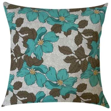 Imagem de Capa de Almofada Hibisco Tiffany Impermeável 45x45cm - Sua Casa Decor