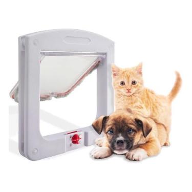 Imagem de Passagem Porta Pet Portinha Para Gato Ou Cão Com 4 Em 1