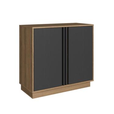 Imagem de Armário de Escritório Office 2 Portas Mel e Grafite 73 cm