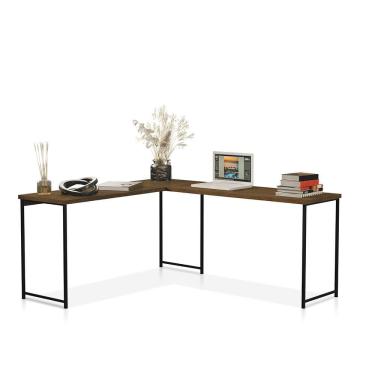 Imagem de Mesa em L sem Prateleira Office em Mdf Estilo Industrial KLM Store