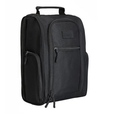 Imagem de Goloni Bolsa Para Sapatos De Golfe Homens E Mulheres, Viagem Acolchoada Com Bolsos Laterais Acessórios, Esportiva Carregar Sapatos, Meias, Bolas Golfe, Design Leve Durável (Preto)