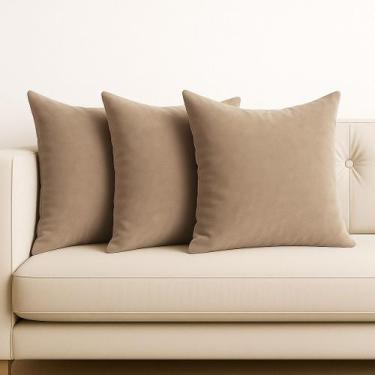 Imagem de Kit 3 Almofadas Cheia Veludo Sofa 45x45 Tons Colorido - Art in Decor, 