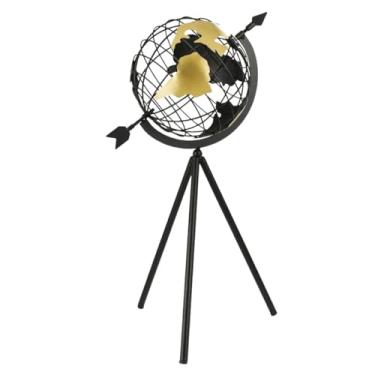 Imagem de Globo Terrestre Decorativo Preto com Tripé de Metal 50x26cm Giro 360º Estilo Moderno